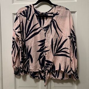 Michael‎ Stars Palm Paradiso Front Tie Blouse
